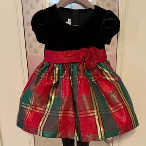 Bonnie Baby Black and Red Plaid Dress